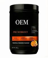 Poudre pré-entraînement pour adultes en marque privée 387g Goût Tropical Paradise Matrice BCAA Électrolytes Sports Fitness Service OEM
