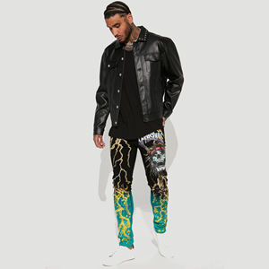 AeeDenim Custom LOGO uomo Rocker capo Painting Wash elasticizzato ginocchio strappato <span class=keywords><strong>Super</strong></span> Skinny Fit <span class=keywords><strong>Jeans</strong></span> pantaloni lunghi in Denim - Product Image 5