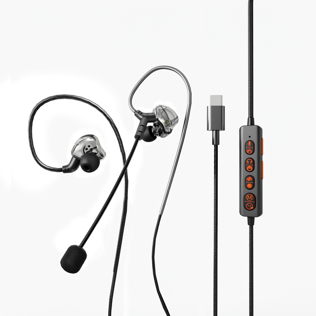 Type C USB-C Live Streaming Sound Card Earphone In-Ear Monitor Boom Mic for Accompaniment Voice Changer Reverb Gaming