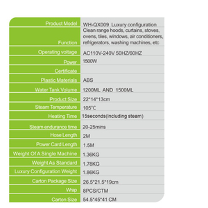 Nettoyeur Vapeur Automatique à Écran Tactile pour Vitres de Voiture, Cuisinières, Fours, Briques de Porcelaine, Réfrigérateurs et Machines à Laver - 1500W - Product Image 6