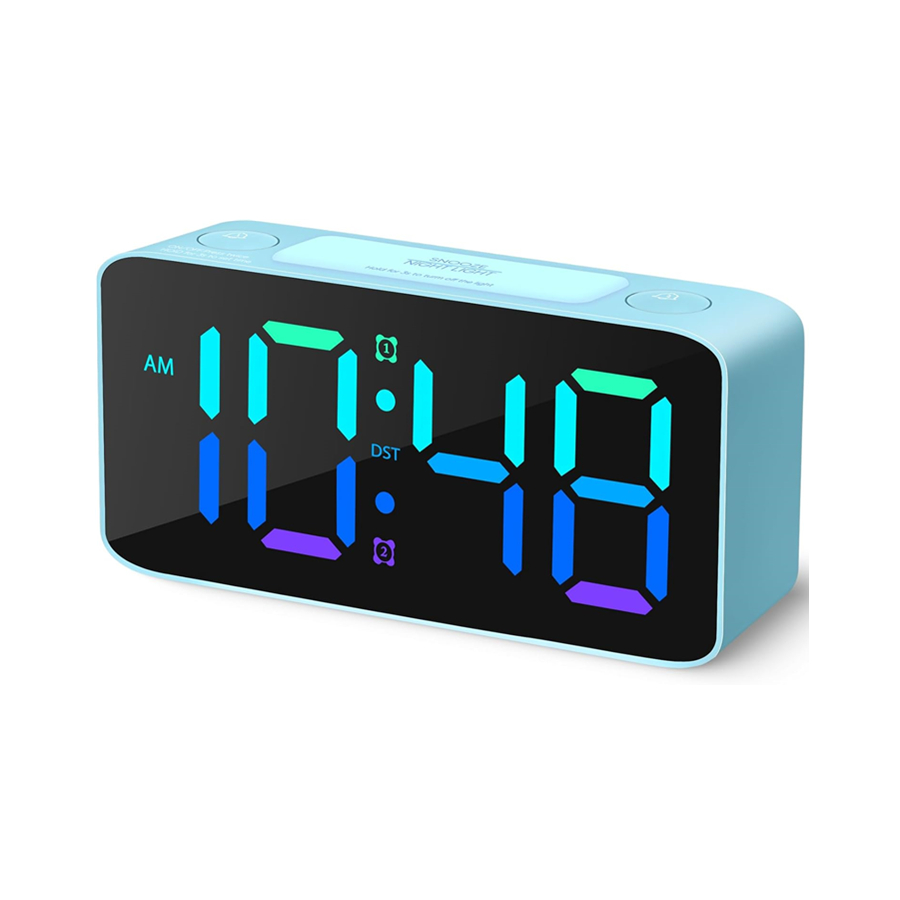 3 регулируемая яркость температуры даты Snooze красочный экран дисплей цифровой Ночной свет будильник