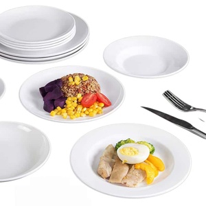 Platos Desechables de Plástico Elegantes <span class=keywords><strong>para</strong></span> Fiesta de Cumpleaños, Diseño Festoneado, Juego de Vajilla de Plástico Rosa Dorado - Product Image 2