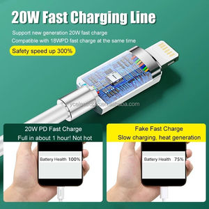 Câble de charge rapide 20W PD Type-C vers iOS 8 broches, matériau TPE, connecteur C94, charge rapide 3A, transfert de données pour <span class=keywords><strong>iPhone</strong></span> - Product Image 3