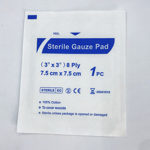 Compressa de Gasa Estéril 2x2 Pulgadas, 8 Capas, Algodón, para Apósitos de Heridas, Suministro de Primeros Auxilios - Product Image 3