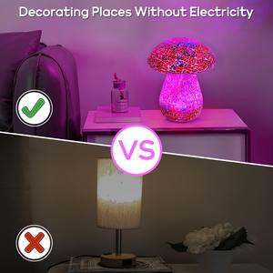 Lampes de jardin en forme de mosaïque de champignons, lampe de table, décoration extérieure, lumière de nuit étanche, décoration de pelouse, statue pour patio, fête, jardin, rouge - Product Image 6