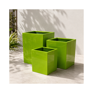 Pot de fleurs carré contemporain en fibre de verre pour la maison, le jardin, l'hôtel, le bureau – Conteneur décoratif pour plantes – Approvisionnement direct – Usage commercial - Product Image 1