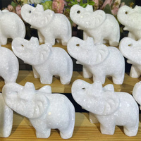 Prix de gros Pierre de guérison Crystal Carvings White Jade Elephant pour la décoration