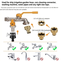 Kit d'adaptateurs de robinet à tuyau d'arrosage 3 pièces en laiton, connecteurs rapides 1/2 et 3/4 pouces pour machine à laver et irrigation, vente en gros (stock US)