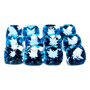 Commandes personnalisées pour toutes les formes et tailles naturel suisse bleu topaze facette coussin taille pierres précieuses pierres précieuses en vrac prix de gros - Product Image 2