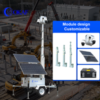 Solution de sécurité mobile temporaire pour chantier : Caméra PTZ sans fil 4G/5G mobile, remorque CCTV solaire