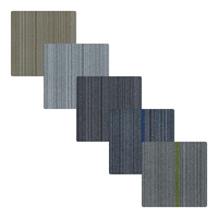 Premium Modulare Nylon-Teppichfliesen mit PVC-Rücken Gestreiftes Muster Klassische Kommerzielle Farbe 50x50cm Quadratisch für Büroböden