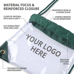 Borsa con Coulisse in PVC Trasparente Approvata per Stadi, Personalizzabile con Logo, Impermeabile, per Eventi Sportivi - Product Image 4