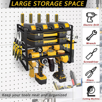 Support de rangement mural universel à 4 niveaux pour batteries d'outils électriques sans fil, robuste et épaissi, pour perceuse sans fil