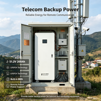 Batterie au phosphate de fer et de lithium 10,54 kWh 206 Ah, solution de stockage d'énergie solaire, système de stockage d'énergie domestique avec BMS intelligent