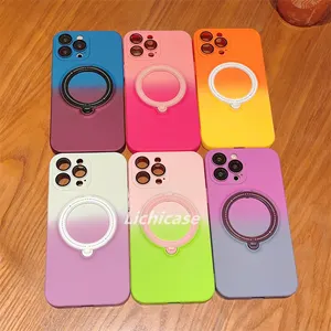 Funda de teléfono móvil con soporte de anillo giratorio de Color de contraste Lichicase para Huawei P50 Pro funda protectora de lente