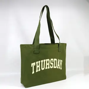 Custom Cute Design Wasch bare umwelt freundliche Baumwolle Canvas Tote Long Shoulder Bag