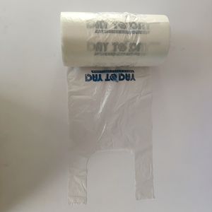 Vest plastic <b>carrier</b> <b>bag</b> Big shopping plastic <b>bags</b> Fruits vegetable t-shirt food <b>bag</b> on roll - Product Image 5