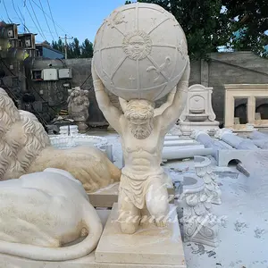 Outdoor Decorazione del Giardino a Grandezza naturale Scultura di Marmo di Pietra Dei Greci Atlas In Possesso di Terra Scultura Statue