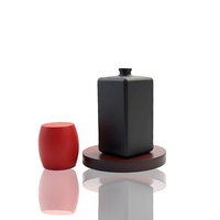 Factory Direct 100ml Bouteilles de parfum vides en verre carré de qualité supérieure Noir mat avec bouchon en bois