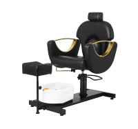 Fauteuil de Barbier Hydraulique Professionnel avec Bassin de Pédicure et Bain de Pieds – Mobilier de Salon de Luxe pour Barbier (Silla De Barbero)