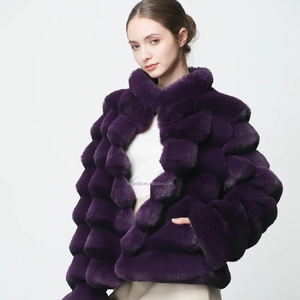 Manteau de fourrure <span class=keywords><strong>court</strong></span> de luxe élégant et élégant de haute qualité manteau <span class=keywords><strong>court</strong></span> en fausse fourrure pour femmes pour l'hiver - Product Image 1