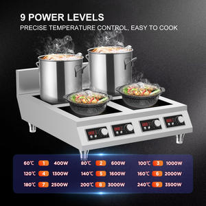 İndüksiyon Ocaklı Restoran Mutfağı Ayaklı 3.5kW 4 Gözlü Paslanmaz Çelik Ticari İndüksiyon Ocak - Product Image 2