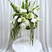 Piliers de mariage blancs et verts de luxe, arrangement floral artificiel, centre de table floral pour la cérémonie de mariage, décoration d'événements