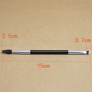 <b>Angled</b> Double-Ended <b>Eyebrow</b> <b>Brush</b> 15cm Plastic Handle Wavy Nylon Bristles For <b>Eyebrows</b> And Eyelashes Makeup Tool - Product Image 1