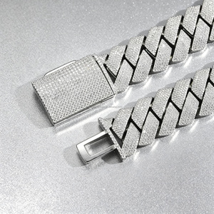 인기 폭발 다이아몬드 테스터 8mm S925 실버 VVS 모이사나이트 다이아몬드 쿠반 링크 체인 목걸이 아이스드 아웃 힙합 주얼리 - Product Image 4