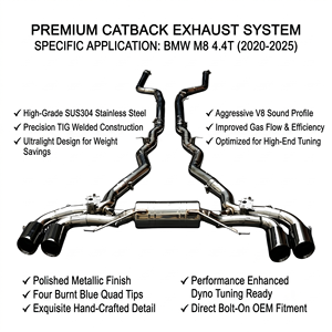 Vortex SS304 Valved Catback <b>Exhaust</b> System for BMW M8 F91 F92 F93 4.4T S63 V8 Engine 2020-2025 Direct Fit - Product Image 1