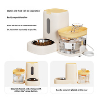 Bol en plastique pour chiens/chats avec distributeur automatique d'eau et de nourriture intégré, bassin anti-fuite pour usage intérieur/extérieur