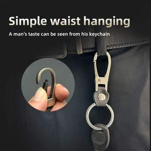 Llavero de Cuero Vacuno Ligero de Moda Vintage Personalizado con Mosquetón de Aleación de Zinc, Regalo Promocional para Mercancía de Marca - Product Image 2