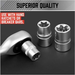 9Pcs E Torx Socket Set Female Start Bit External Hex Torque E10-E24 Avec Case - Product Image 6