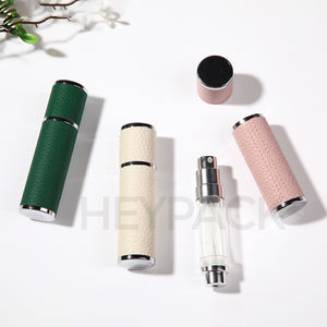 Atomizador de Perfume de viaje portátil de 5ml, cuerpo de cuero, diseño Redondo, estilo Spray, fragancia, botella de vidrio recargable, atomizador de Perfume - Product Image 4