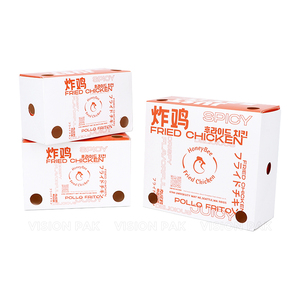 Venta al por mayor de papel de cartón de protección del medio ambiente personalizado embalaje de alimentos pollo frito patatas fritas hamburguesa caja a prueba de aceite - Product Image 5