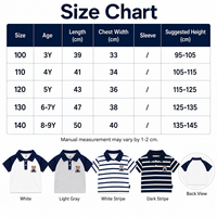 Polo d'été 2026 pour garçons, couleur contrastée, broderie ours mignon, t-shirt à manches courtes, style décontracté preppy pour enfants