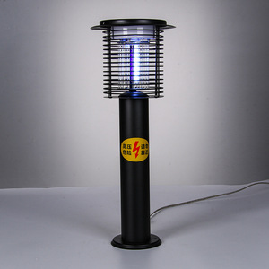 Lampe solaire anti-moustiques d'extérieur, 20x58cm, lumière LED ultraviolette, pilier lumineux noir pour pelouse, jardin, villa, mur - Product Image 3