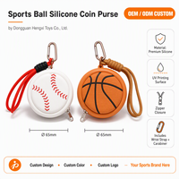 Porte-monnaie en silicone avec logo personnalisé, ballon de sport, 3D, basketball, baseball, football, mini porte-monnaie, cadeau promotionnel pour club sportif, vente en gros