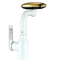 Mélangeur de lavabo chromé à poignée unique Delux 4 fonctions Cartouche en céramique montée sur le pont
