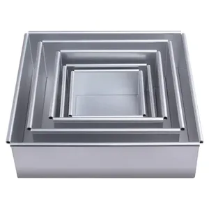 Factory Supply Kuchen form Pizzas Party Feier Aluminium Quadratische Kuchen form mit abnehmbarem Boden zum Backen - Product Image 2