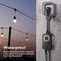 Minuteur photocellule extérieur 7 fonctions, du crépuscule à l'aube, marche/arrêt, 2, 4, 6, 8 heures, certifié UL, contrôle pour éclairage de Noël à brancher