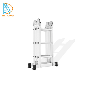 Échelle <span class=keywords><strong>pliante</strong></span> multifonction en aluminium, triangulaire, avec plateforme et étagère de travail - Product Image 4