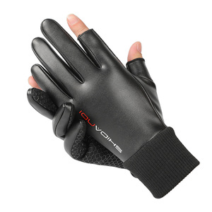 Shbgw Riding <b>Gloves</b> <b>Black</b> Fleece Lined <b>Fingerless</b> Touchscreen Cycling Outdoor Use - Product Image 2