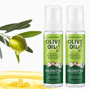 Ensemble de mousse coiffante légère à l'huile d'olive et d'huile de coco, tenue douce, ajoute du volume et de la brillance pour les coiffures bouclées - Product Image 1