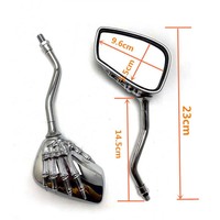 Rétroviseur latéral de moto, 5mm, 8mm, 10mm, Modification universelle, tête de mort, ombre, rétroéclairage, moto, Scooter, vélo