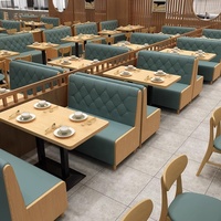Basis logam persegi panjang Cafe barbeque prasmanan Korea Bbq Fondue Pot panas meja makan dan kursi Booth Sofa tempat duduk untuk restoran