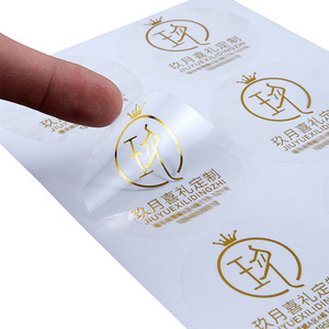 Biểu tượng tùy chỉnh in ấn không thấm nước dán trong suốt tự dính rõ ràng Vinyl Sticker <span class=keywords><strong>PVC</strong></span> nhãn CuộN - Product Image 4