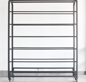 Di chuyển kim loại Rack hiển thị cho siêu thị Kệ vải dệt toàn Bộ cuộn lụa Giá bánh xe Thảm khăn trải bàn hiển thị lưu trữ - Product Image 1