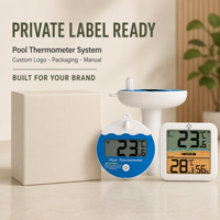 Thermomètre de piscine numérique solaire sans fil IP68 Étanche Affichage LCD Alimenté par USB Matériel ABS -19,9~70 Utilisation domestique