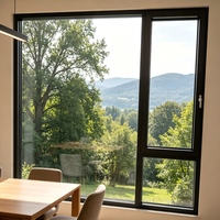 Ventana Abatible de Aluminio con Aislamiento Térmico 6060-T66 1.8mm PA66, Vidrio Low-E Insonorizado para Casa o Villa